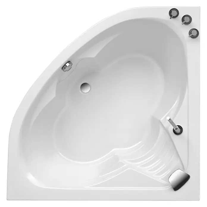 Ottofond Eckbadewanne Sydney - 140 x 140 cm, Sanitäracryl, Weiß - Vorderansicht