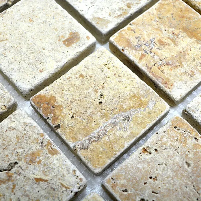 Mosaikfliese Quadrat XNT 51048 - 30,5 x 30,5 cm, Gold, Matt - Detailaufnahme