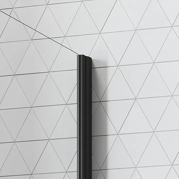 Camargue Vario Eckdusche B4+B6 - 100 x 80 x 195 cm, Stärke: 6 mm, Schwarz - Vorderansicht