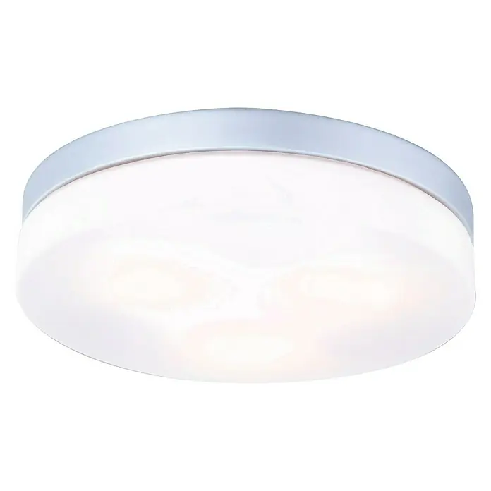 Globo Plafón para pared y techo exterior Vranos 30 - 40 W, L x An x Al: 30 x 30 x 7 cm, Plateado, Opal, IP44