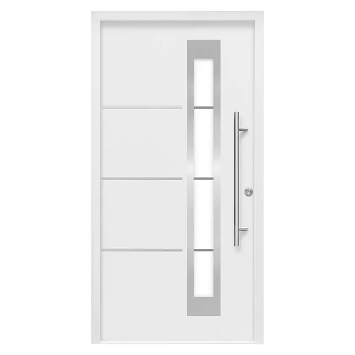 Splendoor Haustür Thermodoor SP50W - 110 x 210 cm, DIN Anschlag: Rechts, Weiß - Vorderansicht