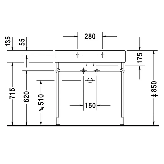 Duravit Vero Waschtisch - 80 x 47 cm, Mit schmutzabweisender Glasur, Hahnloch: Mitte, Mit Überlauf, Weiß, Ungeschliffen