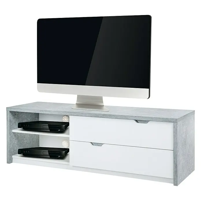Phönix Bruno Lowboard - L x B x H: 40 x 130 x 42,8 cm, Grau/Weiß - Anwendungsbeispiel
