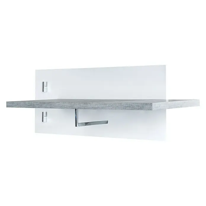 Phönix Bruno Garderobenleiste - L x B x H: 20 x 75 x 30 cm, Grau/Weiß - Linke Seitenansicht