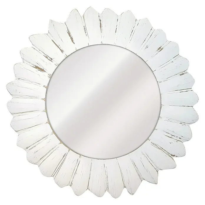 Espejo redondo Sorolla 1 - Diámetro: 80 cm, Blanco/Marrón
