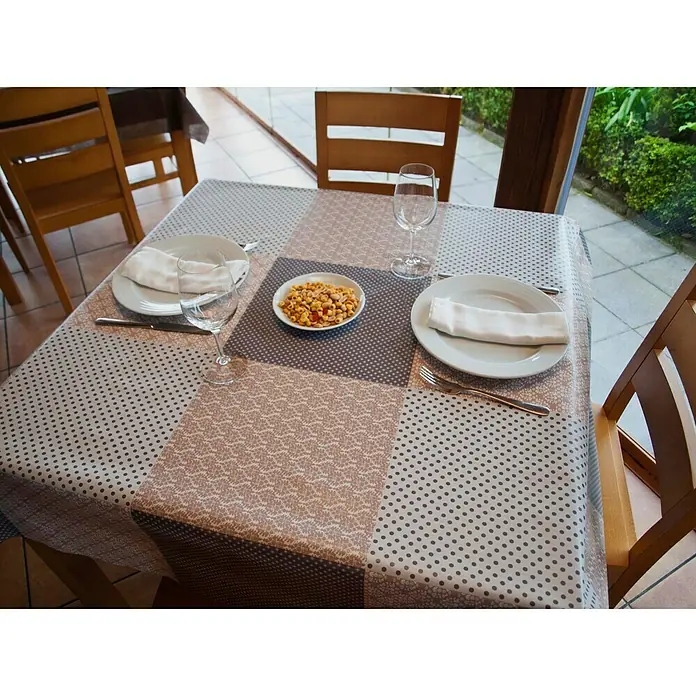 Mantel para mesa a metros Montecarlo - Ancho: 140 cm, Marrón