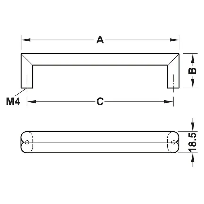 Häfele Tirador para muebles 106.61.034 - L x An x Al: 17 x 3 x 1,6 cm, Otros