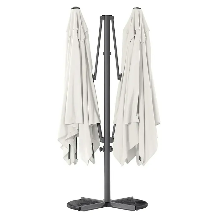 Sunfun Parasol de jardín Doble Ligurien - Crudo, L x An: 289 x 288 cm