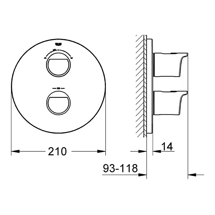 Grohe Wannen-Thermostatarmatur Grohtherm 2000 - Chrom, Glänzend