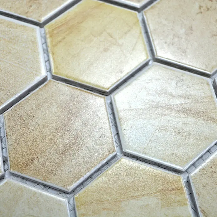Mosaikfliese Hexagon CTR HX31CM - 32,5 x 28,1 cm, Beige, Matt - Detailaufnahme