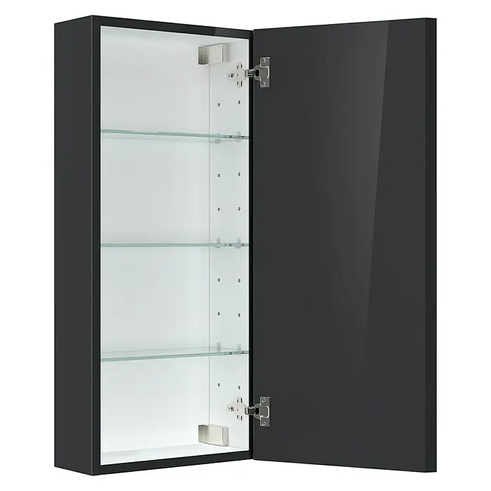 Camargue Espacio Gornji ormarić - 40 x 17 x 90 cm, 1 vrata, Gama antracit sjaj - Pogled sprijeda