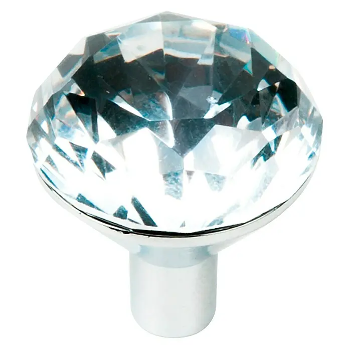 Nesu Pomo para muebles 566CR - Ø x Al: 25 x 28 mm, Vidrio, Cromado