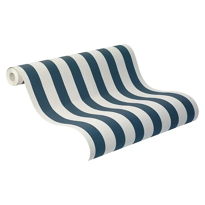 Rasch Bambino Papiertapete - Blau, Streifen, 10,05 x 0,53 m - Anwendungsbeispiel