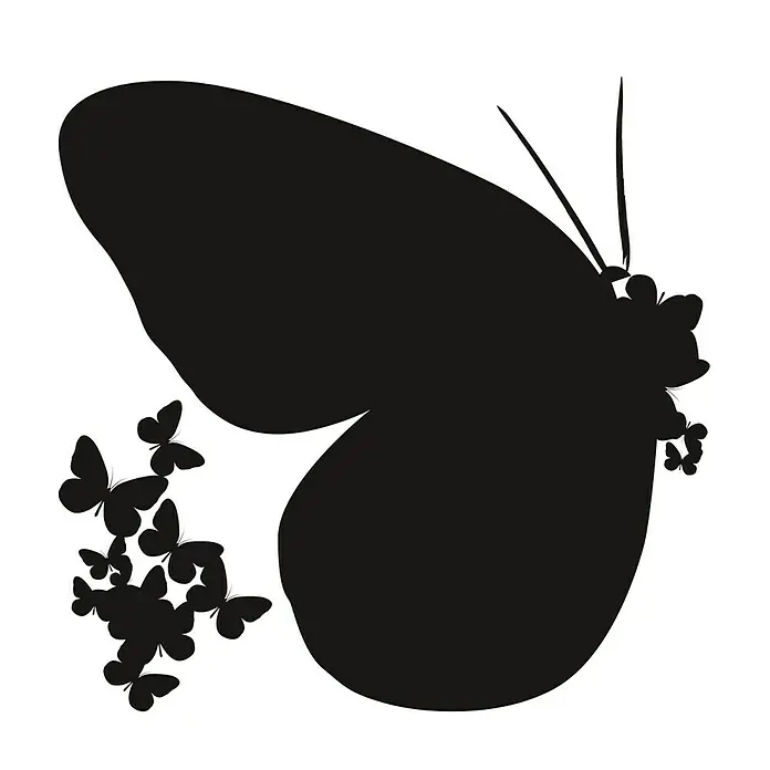 Adhesivos decorativos Butterflies - Mariposas, Negro, 31 x 31 cm