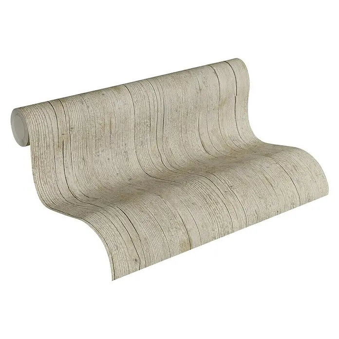 Lutèce Authentic Walls 2 Vliestapete - Taupe, Holzoptik, 10,05 x 0,53 m - Ansicht von oben