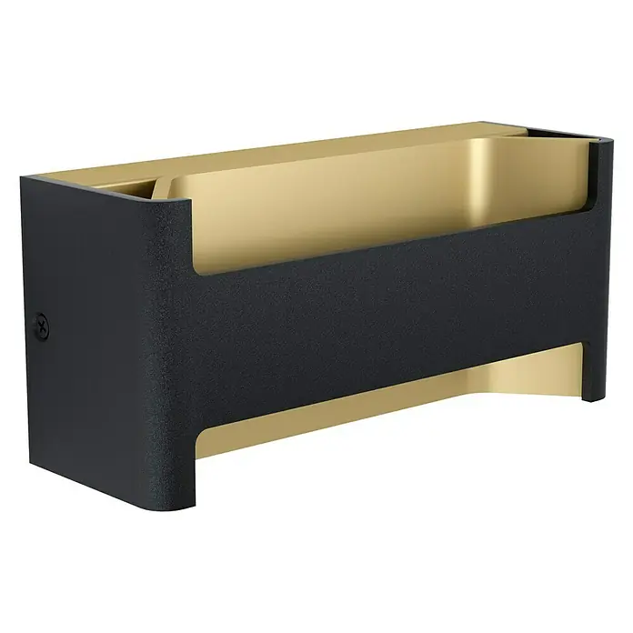Eglo Zidna LED svjetiljka - 10 W, D x Š x V: 22 x 7,5 x 10 cm, Crno-zlatno - Pogled sprijeda