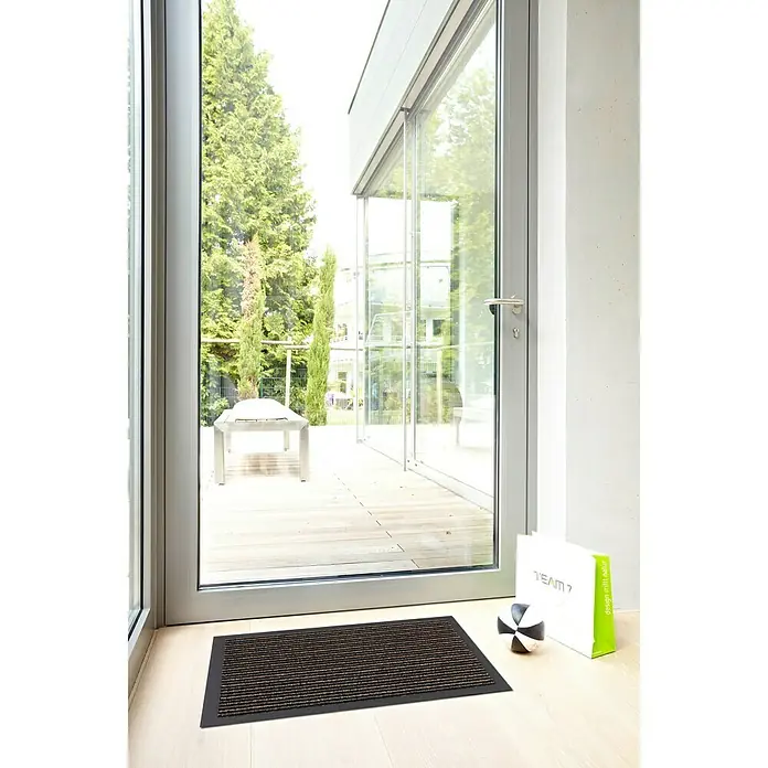 Astra Fußmatte Jade - Streifen, Schwarz/Braun, 80 x 60 cm, 100 % Polypropylen