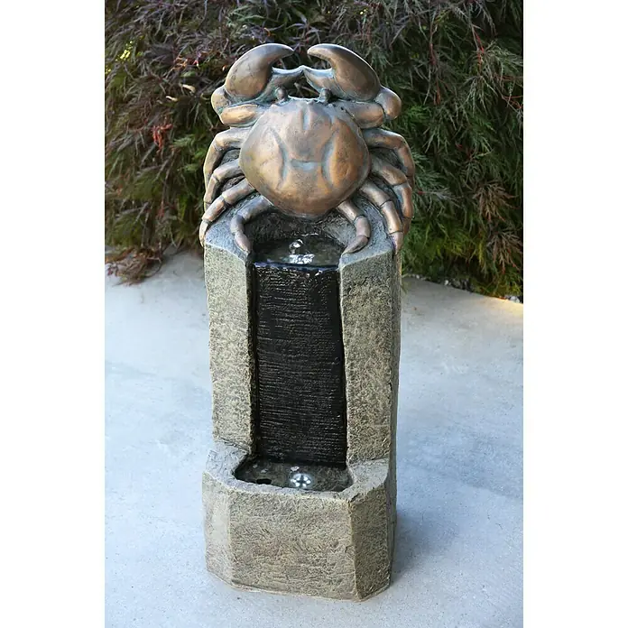 Silex Kunststeinbrunnen Krebs - 32 x 25,5 x 82 cm - Stimmungsaufnahme