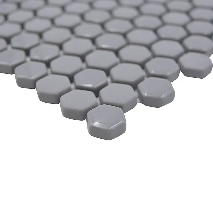 Mosaikfliese Hexagon CUBA HX4GM - 29 x 29,5 cm, Grau, Matt - Detailaufnahme