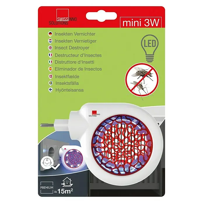 Swissinno Insektenvernichter LED Indoor - 3 W, Wirkungsbereich: 15 m²