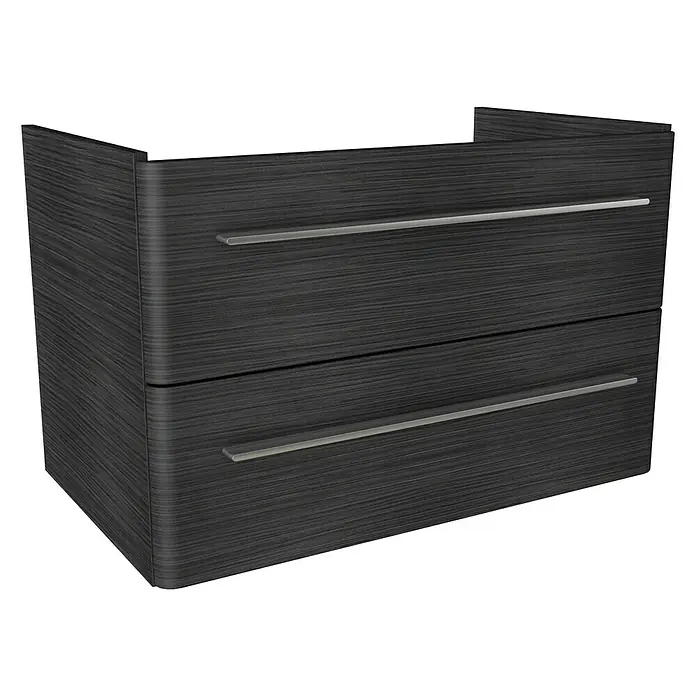 Modern 3.0 Waschtischunterschrank - 76 x 49 x 48,7 cm, 2 Schubkästen, Darkoak, Matt - Linke Seitenansicht