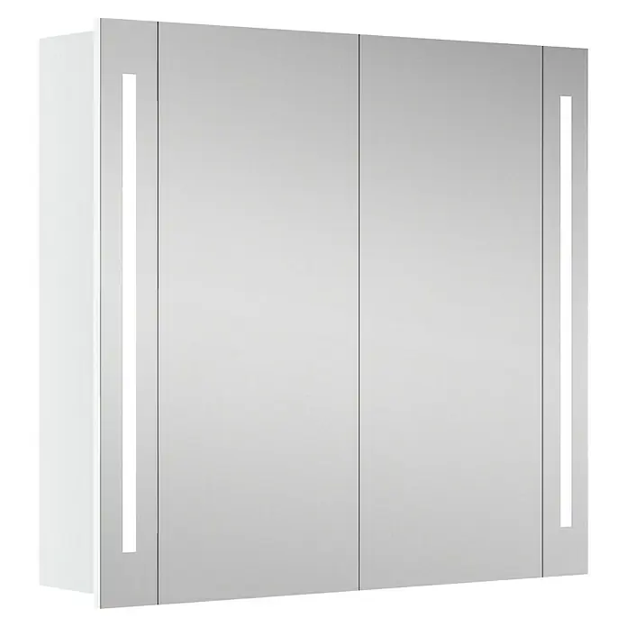 Riva LED-Spiegelschrank Hydra - B x H: 80 x 75,2 cm, Mit Beleuchtung, Spanplatte, Weiß - Vorderansicht