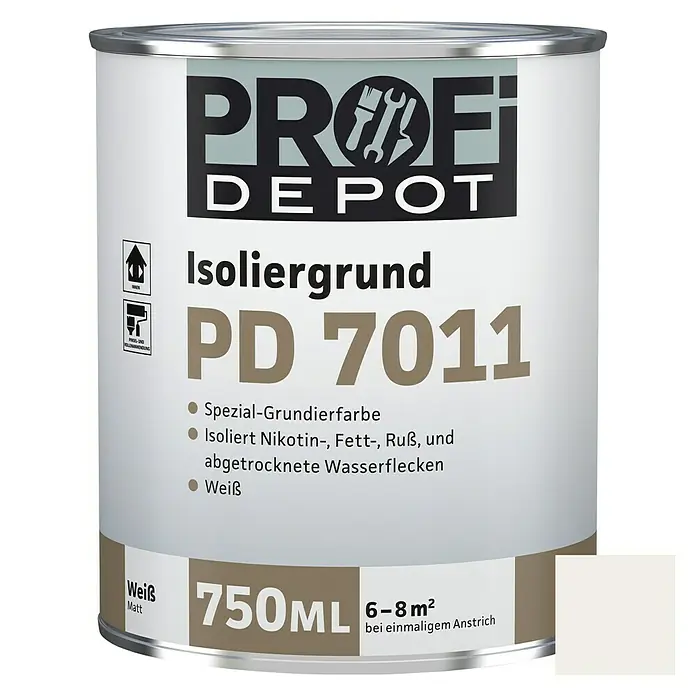 Profi Depot PD Isoliergrund PD 7011 - Weiß, 750 ml - Vorderansicht