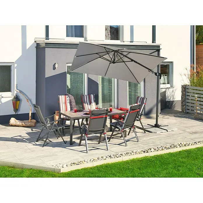 Derby Ravenna Pendelschirm AX - Hellgrau, L x B: 268 x 268 cm - Stimmungsaufnahme