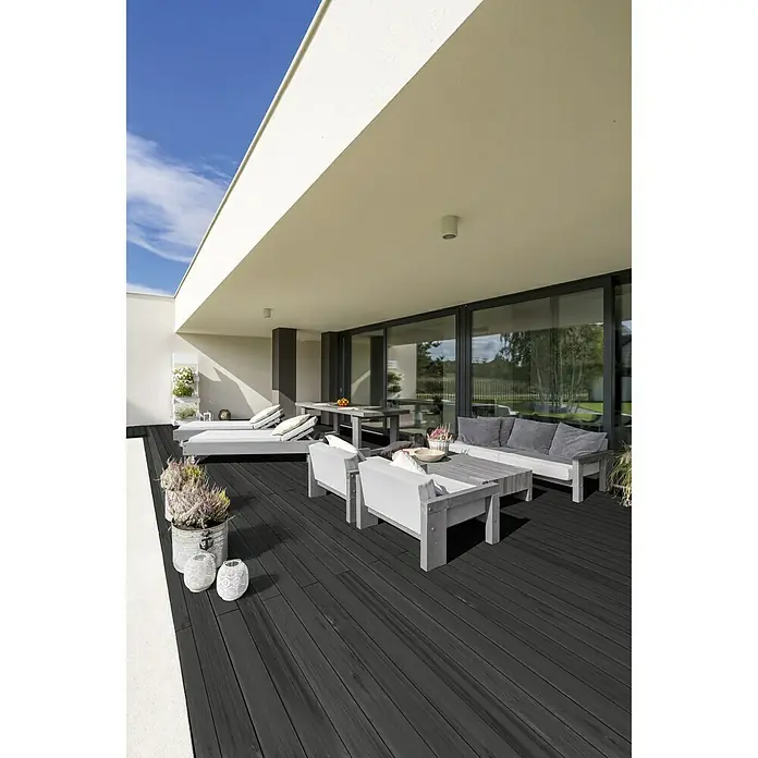 Terrassendiele - 300 x 14,5 x 2,8 cm, Anthrazit - Stimmungsaufnahme