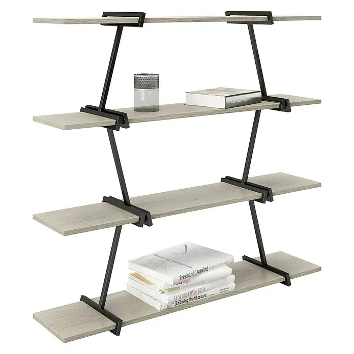 Phönix Regal Babylon - L x B x H: 30 x 120 x 134 cm, Eiche, Traglast: 10 kg/Boden - Rechte Seitenansicht