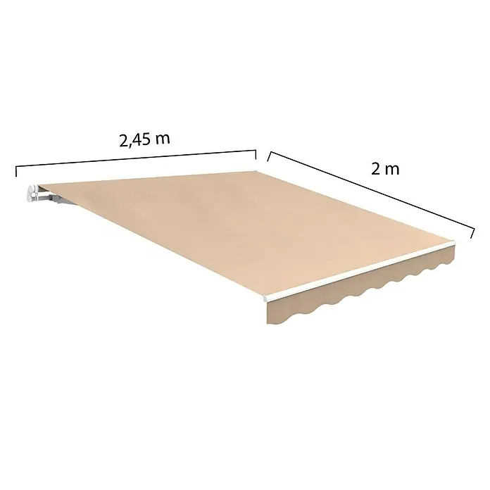 SmartSun Toldo de brazos articulados Easy Lite - Beige arena, Ancho: 2,5 m, Caída: 2 m