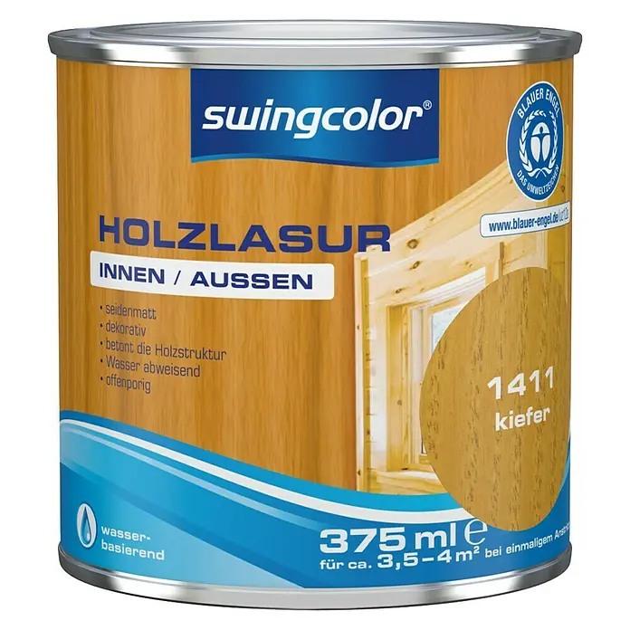 swingcolor Holzlasur - Kiefer, 375 ml, Seidenmatt - Vorderansicht