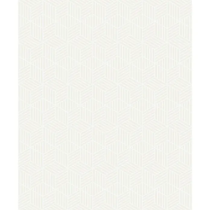 Papel pintado Geométrico - Blanco, 10 x 0,53 m