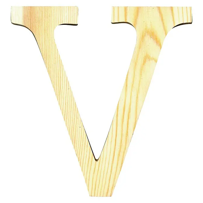 Artemio Letra de madera - Motivo: V, L x An x Al: 19 x 1 x 19 cm, Madera