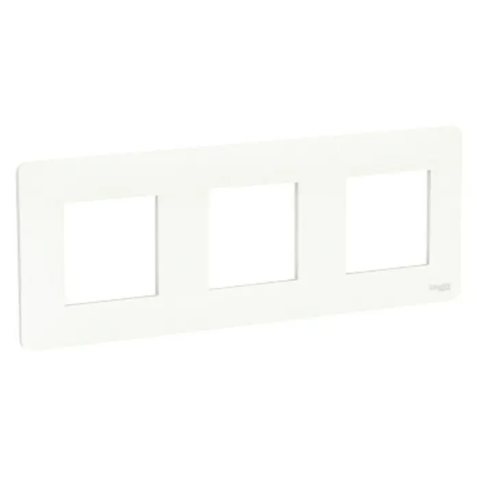 Schneider Electric New Unica Marco Studio - Blanco polar, x 3, Plástico, Montaje en la pared