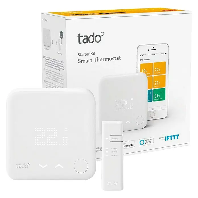 Tado Smartes Juego de termostato Starter Kit V3+BR - Puente de internet, Control inteligente: App Tado