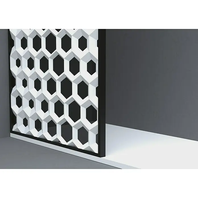 Camargue Mampara de ducha fija Vissel - An x Al: 100 x 200 cm, 6 mm, Negro