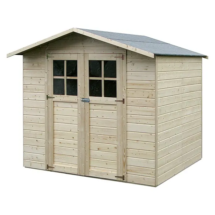 Décor et Jardin Caseta de madera Lode - L x An: 229 x 202 cm, Espesor de pared: 12 mm, Natural