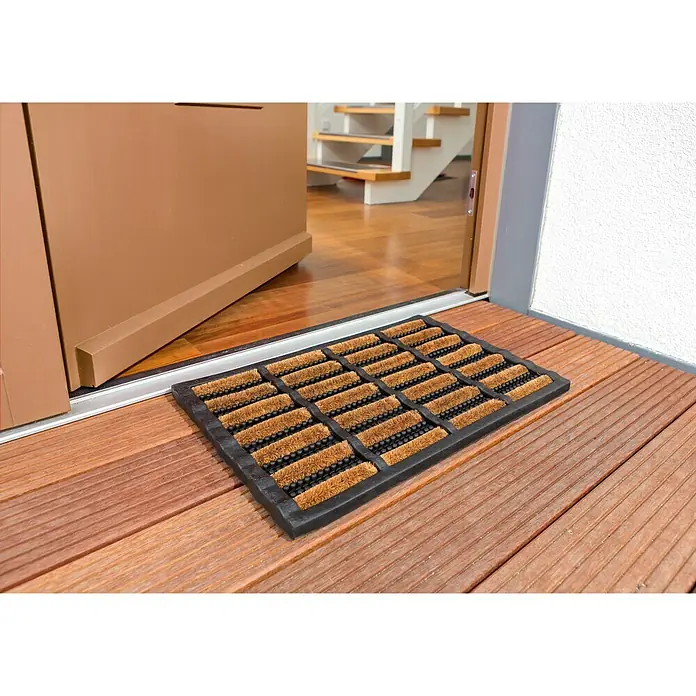 Astra Fußmatte Rimini - Schwarz/Natur, 40 x 60 cm, 70% Kokos, 30 % Gummi