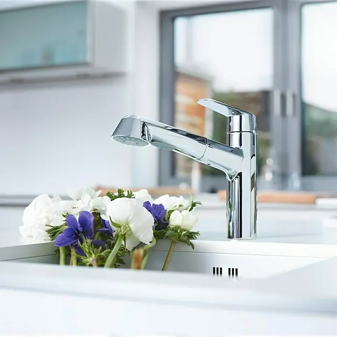Grohe Eurodisc Cosmopolitan Spültischarmatur - Chrom, Glänzend, Ausziehbare Brause - Stimmungsaufnahme