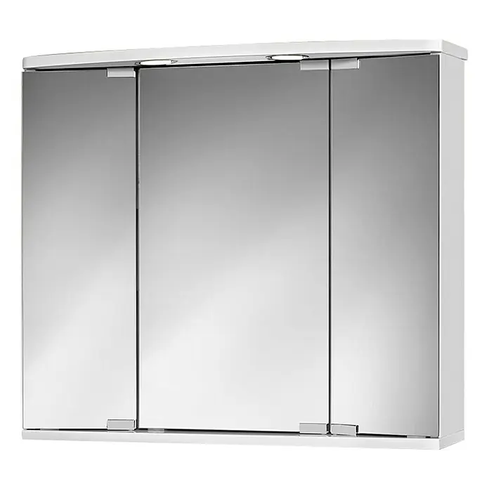 LED-Spiegelschrank Funa - B x H: 68 x 60 cm, Mit Beleuchtung, MDF, Weiß