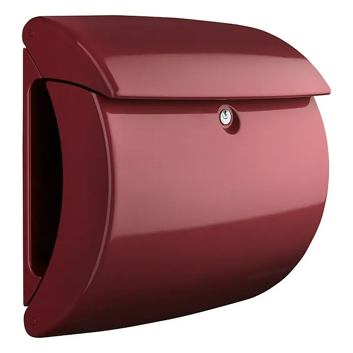Burg-Wächter Briefkasten Piano 886 - 380 x 178 x 400 mm, Merlot, Mit Zeitungsfach, Kunststoff - Vorderansicht