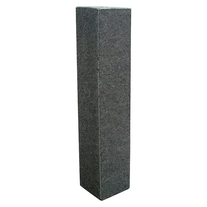 Palisade G 654 - 12 x 10 x 100 cm, Anthrazit, Granit, Geflammt - Vorderansicht