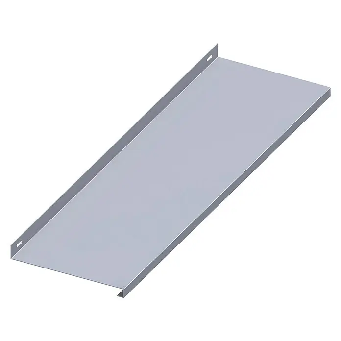 Kantoflex Coaxis Regalboden - 230 x 800 mm, Aluminium, Blank, Traglast: 30 kg - Linke Seitenansicht