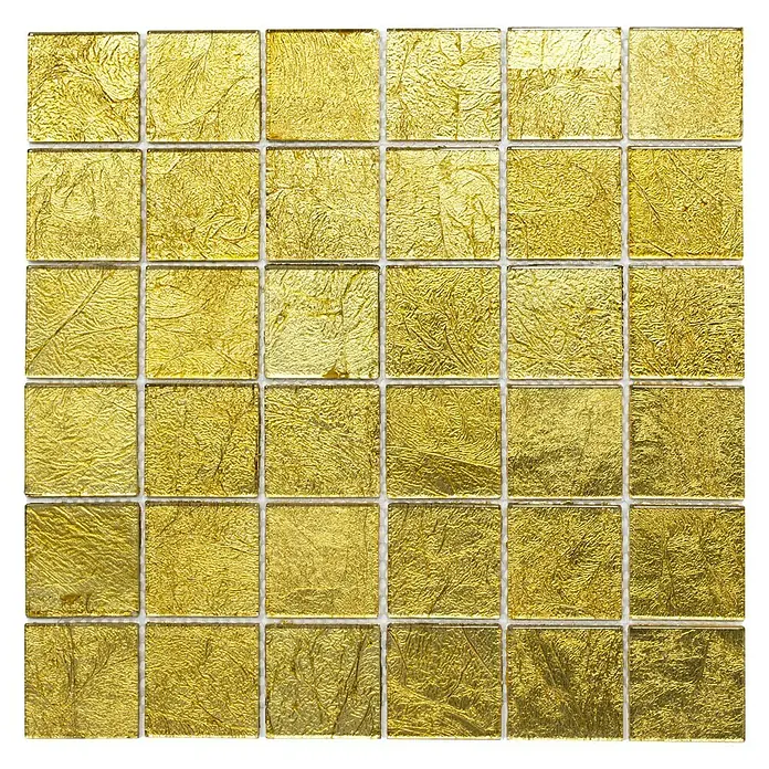 Mosaikfliese Quadrat Crystal Uni CM 4GO20 - 30 x 30 cm, Gold, Glänzend - Ansicht von oben