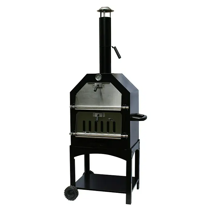 Buschbeck Pizzaofen Italia - 40 x 56 x 160 cm, Mit Rollen - Vorderansicht