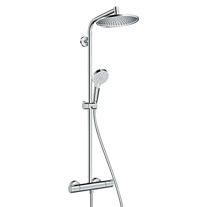 Hansgrohe Crometta Sustav tuš garniture Crometta S 240 Vario - Razmak provrta: 103,4 cm, Broj vrsta mlaza: 2 Kom., Krom - Pogled s lijeve strane