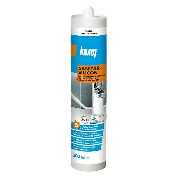 Knauf Sanitär-Silikon - Weiß, 300 ml - Vorderansicht