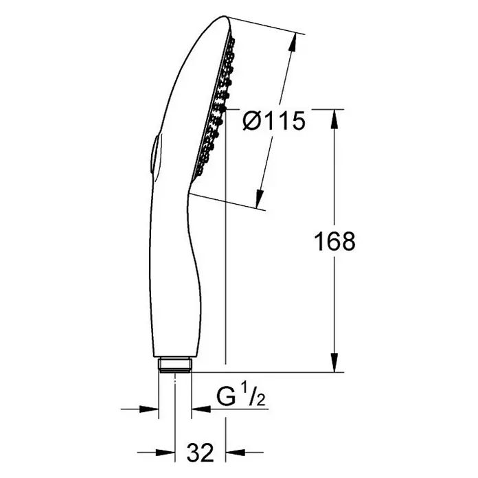 Grohe Handbrause Vitalio Rain - Anzahl Funktionen: 2 Stk., Durchmesser: 11,5 cm, Chrom - Vorderansicht