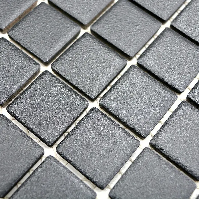 Mosaikfliese Quadrat Uni AT 891 - 32,6 x 30 cm, Schwarz, Matt